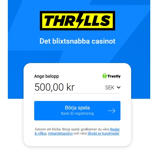 Hämta din stora casino bonus nu på Thrills!